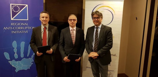 Mr. Davor Dubravica, Chairperson of the RAI Steering Group (left), Mr. Goran Svilanovic Secretary General of RCC and Mr. Vladan Joksimovic, Head of RAI Secretariat