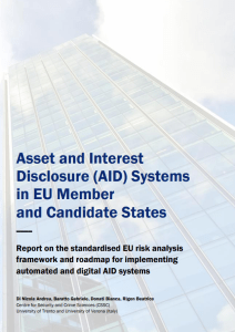 New Report: Towards a Standardised EU Risk Analysis Framework for Asset and Interest Disclosure Systems